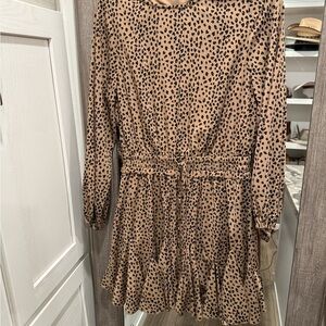 Jodifl Boutique Leopard Print Long Sleeve Dress